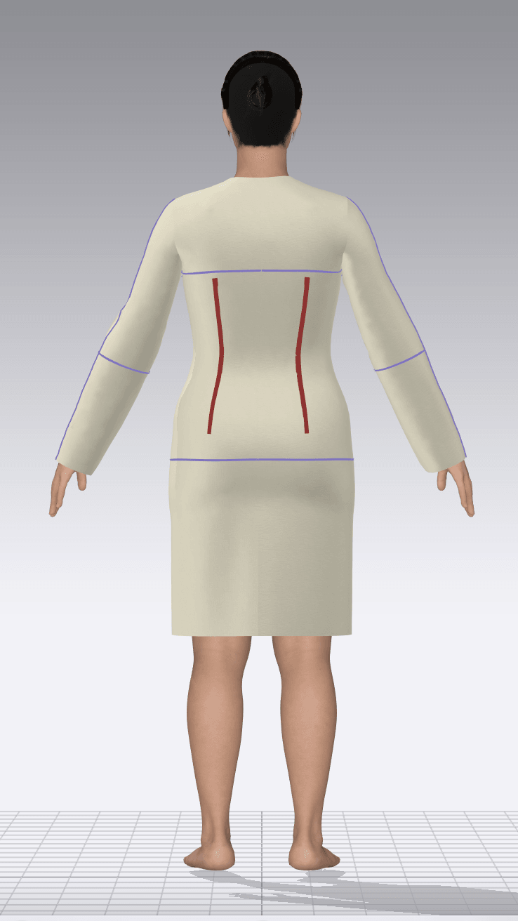 Digital sewing pattern CLO3D Basic block dress extended sizes